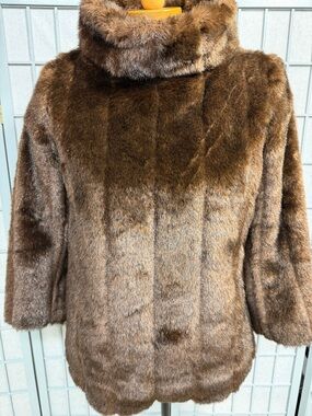 Banana Republic Brown Faux Fur Teddy Jacket